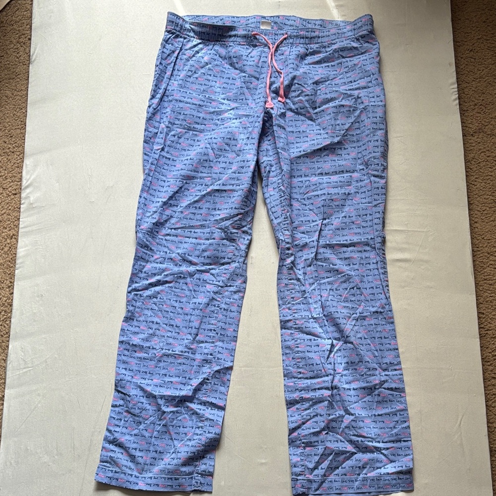 Old Navy Light Blue Lounge Pajama Pants with Pink Drawstring